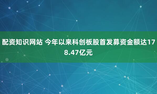 配资知识网站 今年以来科创板股首发募资金额达178.47亿元